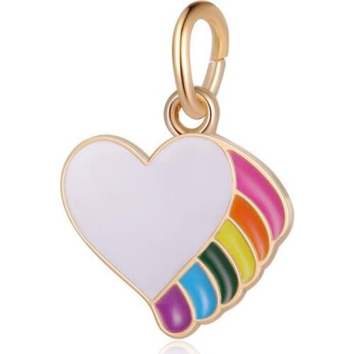 1Pcs New Pretty Colored Heart Pendant DIY Beads Suitable for Original Pandora Charm Bracelet Ladies Jewelry Making Gifts