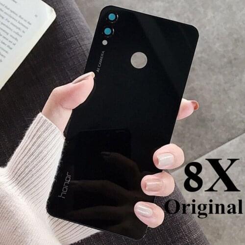 100% Original Glass Battery Cover For Huawei Honor 8X Rear Housing door Mobile phone Back Cover Case For HONOR 8X