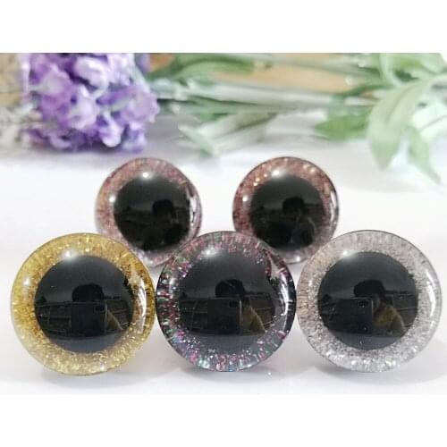 100pcs/lot--16mm-20mm-25mm clear 3D plastic safety toy eyes &glitter & hard washer--color& size option--N6