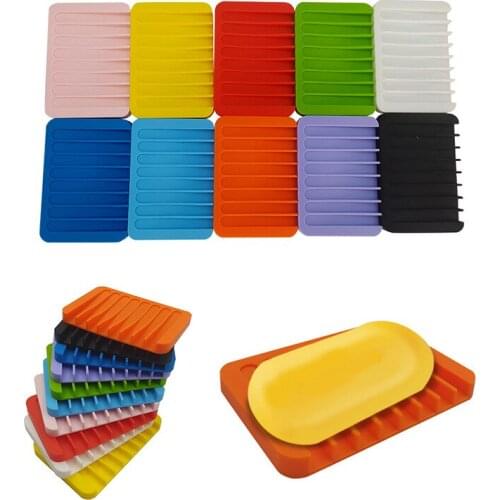 100pcs non-slip silicone home improvement bathroom accessories flexible bathroom hardware tray soap holder dish rack