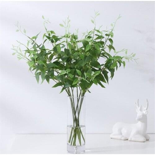 10p Artificial Clematis Leaf Branch Greenery Plant Fake Green Foliage Stems for Wedding Centerpieces Bridal Bouquet Accessories