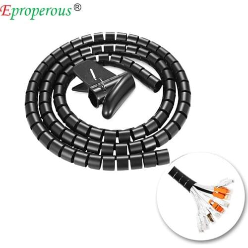 3 Sizes Flexible Spiral Tube Cable Organizer Wire Wrap Cord Protector Wire Storage Pipe Cable Winder