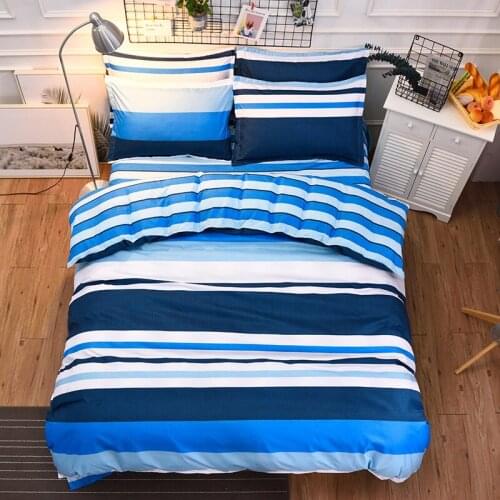 3d plant Duvet Cover AB Side Flower & stripe & lattice Comforter Bedding Sets queen Reactive Printing Gray Blue Pink bed set
