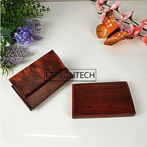 50pcs Wooden Business Card Storage Box Wood Men ID Credit Card Case Holder Name Card Organizer Home Office Storage