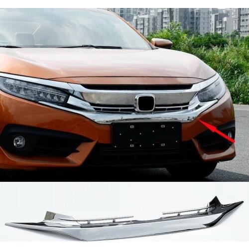 ABS Chrome Front Bumper Mesh Hood Grille Upper Grill for Honda Civic 2016 2017 2018 2019