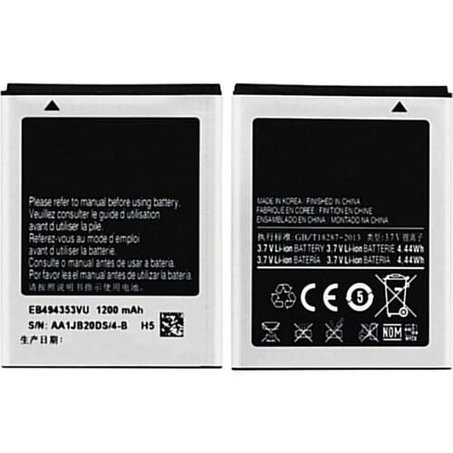EB494353VU battery for Samsung GALAXY mini GT S5570 S5250 S5330 S5750 S7230 T499 GT-i5510 Mobile Phone New Original