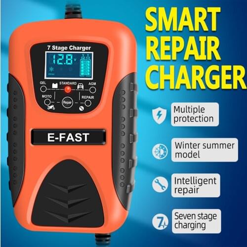 Automatic Pulse Repairing Battery Charge Device Smart Repair Charger 7 Stage Charger for Lithium Leadacid LiFePO4 Batteries