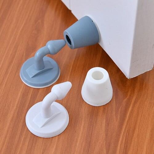 Mute Non-punch Silicone Door Stopper Touch Toilet Wall Absorption Door Plug Anti-bump Door Holder Gear Gate Resistance