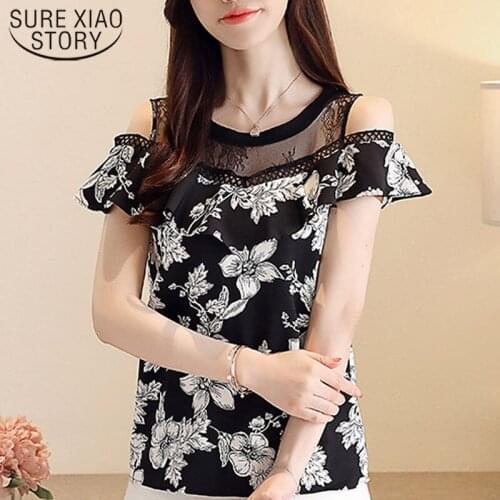 Casual Plus Size Women Shirts Womens Tops and Blouses Blusas Femininas Elegante Chiffon Blouse O-Neck Butterfly blouse 3120 50