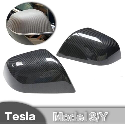 Tesla Dry Carbon Fiber Rearview Mirror Shell Protection Decorative Cover Carbon Fiber Modification Model 3/Model Y