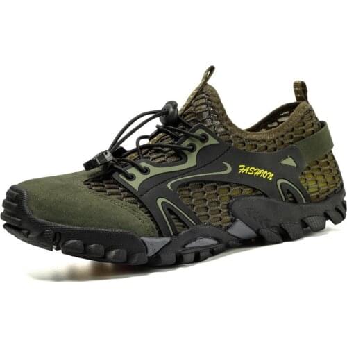 Breathable Mesh Aqua Shoes For Men Quick Dry Beach Upstream Sneakers Non-Slip Outdoor Wading Shoes Fishing Water Sports Shoes