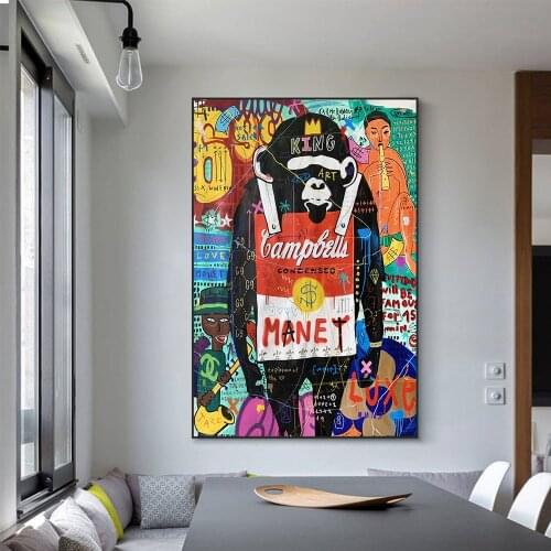 Graffiti Gorilla Canvas Painting Wall Canvas Prints Animal Pictures For Living Room Modern Decoration Pictures Street Art