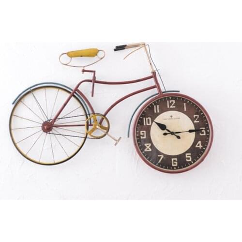 Retro Bike Creative Hanging Wall Clock Living Room Decor Pendant Vintage Watch Ornaments Personality Home Decoration Accessories