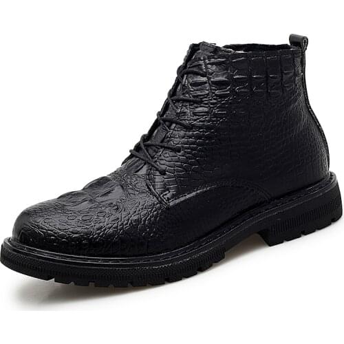 Men Boots Leather Party Wedding Luxury Casual Formal Fashion Shoes Mens Boot Winter Warm Boots