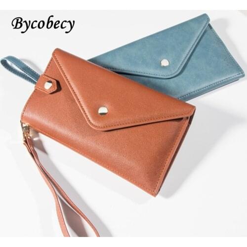 Bycobecy Bags for Women New Leather Multi Function S Imple Fashion Women Purse Card Holder Fall Proof Mobile Phone Long Wallet