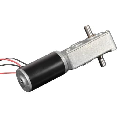 Single-axis dual-output shaft worm gear motor DC motor 12v low speed robot