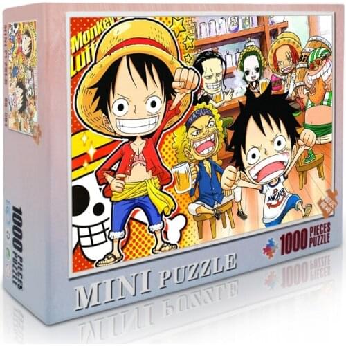 Puzzle 1000 Pcs Mini Jigsaw Japanese Anime One Piece Spirited Away MY NEIGHBOUR TOTORO Hard Level DIY Assembling Puzzles Toy