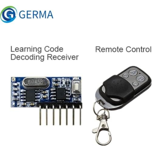 GERMA RF 433mhz Transmitter 4 Button Remote Control + Receiver Module Fixed EV1527 Decoding 4CH Output With Learning DIY Kit