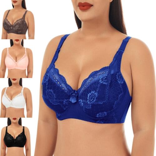 Sexy Women Lingerie Large Size Bras for Push Up Lace Floral Bralette Top Underwired Underwear Plus Size C Cup Brasier Bh Comfort