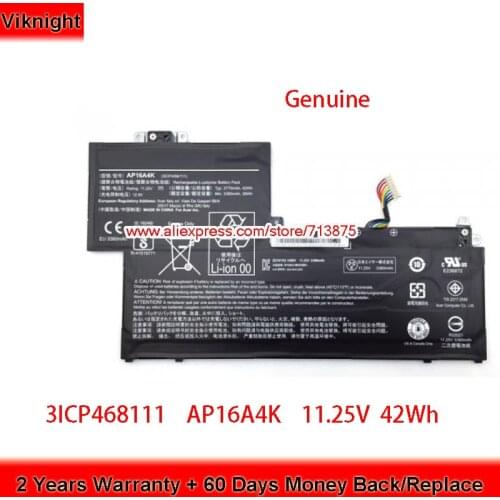 Genuine 3ICP468111 AP16A4K Laptop Battery for Acer Swift 1 SF113 S5-371 KT.00304.003 11.25V 42Wh
