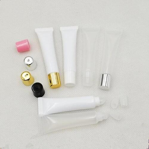 200pcs 15ml Empty Lip Gloss Tubes Clear BalmCosmetic Containers Squeeze Dispensing Bottle Makeup Organizer