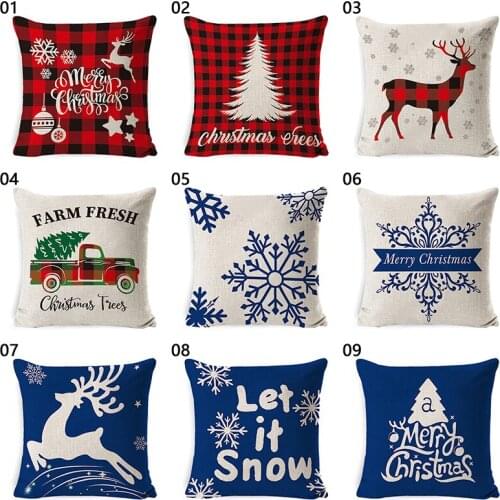Christmas Cushion Cover For Home Decoratives Cushions Sofa Seat Covers Car Pillowcase Soft Bed 45*45cm Pillow Case