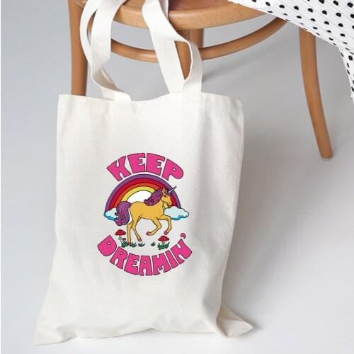Cool Color Paradise Fashion Womens Tote Bag Korea Original Canvas Prints Girl Student Shoulder Bags Cartoon Literary Wind