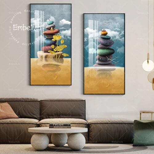 Embelish New Design Beautful Zen Stones Modern Home Decor Artworks For Living Room HD Canvas Paintings Wall Art Pictures Posters