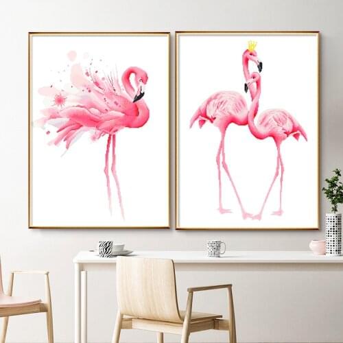 60*80cm Flamingo Cartoon Printed Cross Stitch Needlework,DIY Living Room Decoration,Sets For Embroidery kit Silk Thread