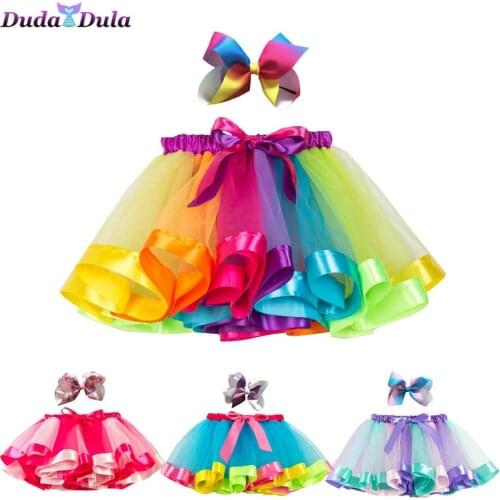 Tutu Skirt Baby Girl Skirts Princess Pettiskirt Party Dance Rainbow Tulle Skirts Disguise Halloween Child Girl Children Clothing