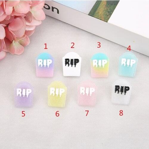 1pc Cute 25mm*20mm Multicolor RIP resin brooch for children Birthday Gift Woman Jewelry Decoration