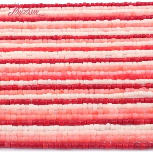 2x2mm Natural Drum Coral Gem Stone Beads Spacer Strand 15" For DIY Necklace Bracelets Jewelry Making,Wholesale Free Shipping