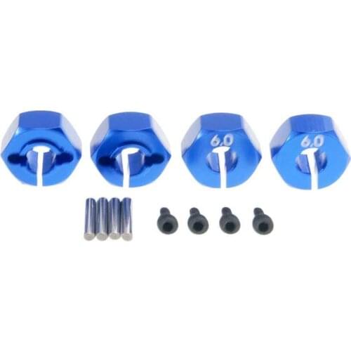4PCS Aluminum AlloyHexagonal Coupler 12mm Wide 6mm Thickness Hex Nuts Wheel Hub Hex Adapter for 1/10 RC Cars