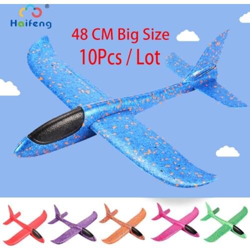 5/10pcs Big 48CM Hand Throw Airplane EPP Foam Plane Flying Model Gliders Outdoor Aircraft Toy Throwing Plane For Children Gift
