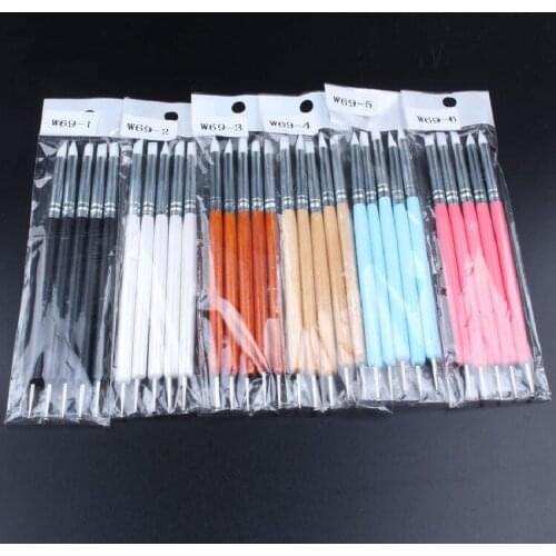 New 6 Colors 5Pcs/Set Stainless Steel Two Head Sculpting Polymer and Soft Pottery Clay Tool Silicone Modelling Art Shaper Tools