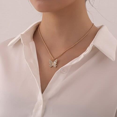 Bohemian Cute Butterfly Choker Necklace For Women Gold Silver Color Clavicle Chain 2020 Fashion Female Chocker Jewelry