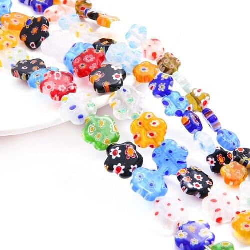 10/12mm Large Transparent Glass Lampwork Beads plum blossom Flower Crafts Beads for Jewelry Making Women Diy Bracelet Earring