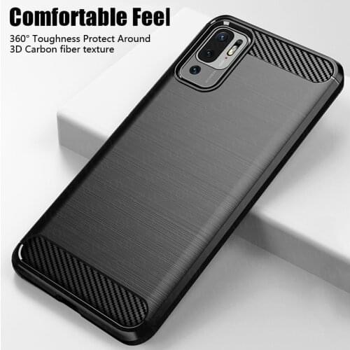 For Xiaomi Poco M3 Pro 5G Case Poco M3 Pro Shockproof Bumper Carbon Fiber Soft Silicone TPU Slim Phone Cover Poco M3 Pro 5G Case