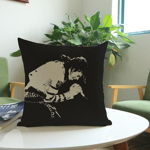 Supper Star Michael Jackson Black and White Portrait Cushion Pillowcase Cotton Linen Decoration Bar Concert Hall Throw Pillows