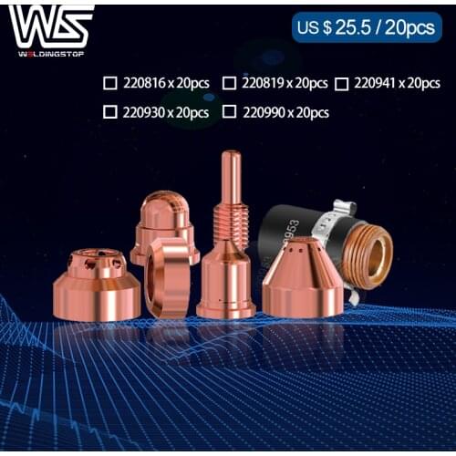 WS Electrode 220842 Nozzle 220816 220819 220990 220941 220817 220857 220854 228716 Plasma Cutting Torch Consumables