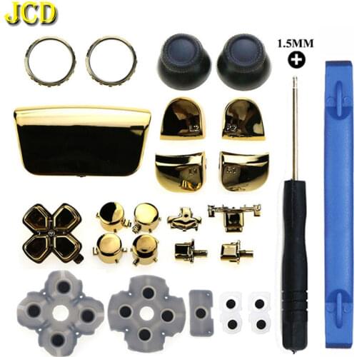 JCD Silicone Rubber Conductive Button Accent Rings Screwdriver Tool Plating Full Set Button For Sony PlayStation 5 PS5 Controlle