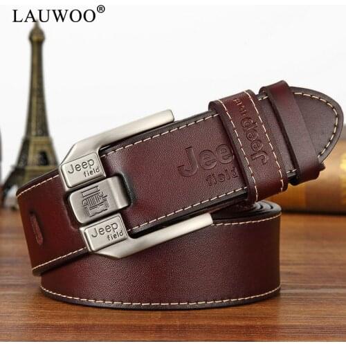 Leather Belt Fashion Vintage Metal Alloy Pin Buckle Waist Strap Belt for Jeans Male Luxury Designer Brand Belt 2020