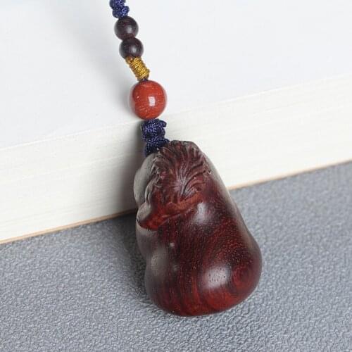 Lobular Rosewood Wood Sculpture Real Wood Chinese Zodiac Animal Sculpture Animal Sculpture Traditional Chinese Car Hanging