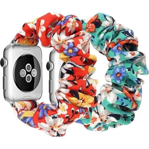 Small Large Loop Bracelet for Apple Watch Band Scrunchie Elastic Strap for iWatch Series SE 6 5 4 3 2 1 & 38mm 40mm 42mm 44mm