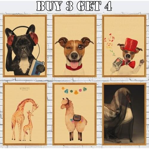 Cute Animal Dog Look Funny Wall Art Picture Modern Home Decor Room Bar Hotel Decor