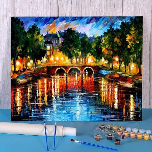 Amsterdam - Happiness Coloring By Numbers Painting Set Oil Paints 40*50 Picture By Numbers Photo Decorative Drawing