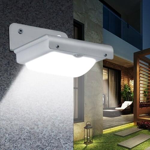 Solar aluminum shell wall light human body induction light 16led garden outdoor courtyard super bright waterproof street light
