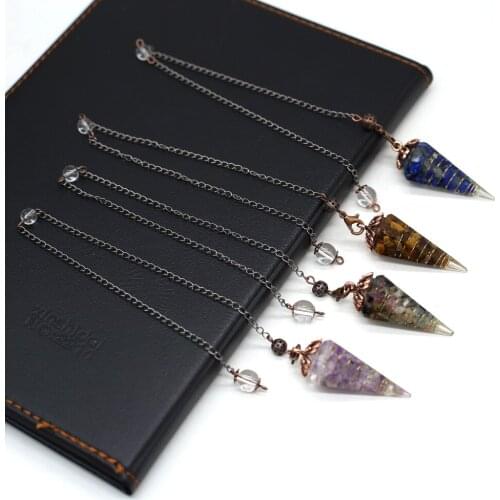 New Necklace Natural Semi-precious Stone Conical Necklace Pendant for Womens Romantic Love Wedding Party Jewelry Gift 17x45mm