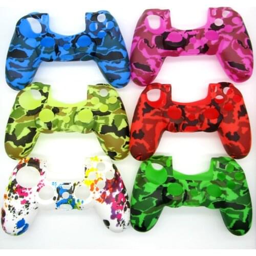 New Type Camouflage Special Design Army Soft Silicone Gel Skin Protective Rubber Cover Case for PS4 Wireless Controller