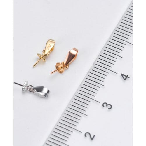 G18K White Yellow Rose Gold Pendant Mountings Findings Component Pendant for Oyster Akoya Edison Pearls Agate, Coral, Jade